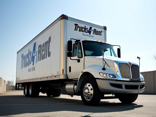 Large 26 foot moving truck parked safely